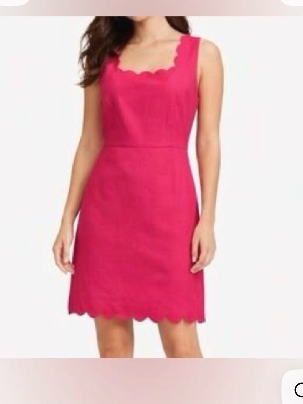 J. Crew Bright Pink Scallop Sheath Mini Dress